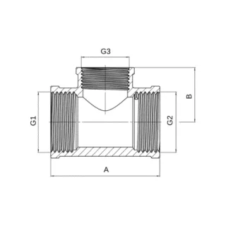Եռաբախշիչ Անցում Ռեդուկցիոն Նիկել ASG 3/4"*1/2"*3/4" BBB FFF