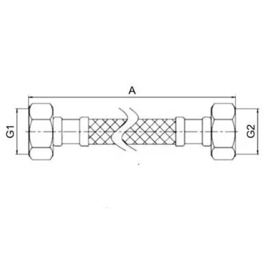 Ջրի Ճկախողովակ ASG 1/2" BB FF 20սմ