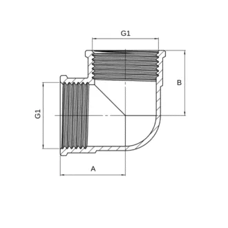 Անկյունակ Նիկել ASG 1/2" BB FF