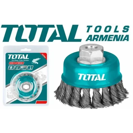 Մետաղական խոզանակ հյուսված բաժակով 100մմ TAC32041