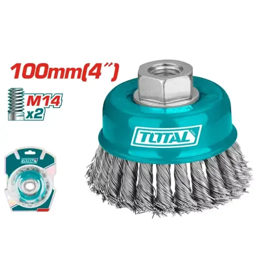 Մետաղական խոզանակ հյուսված բաժակով 100մմ TAC32041