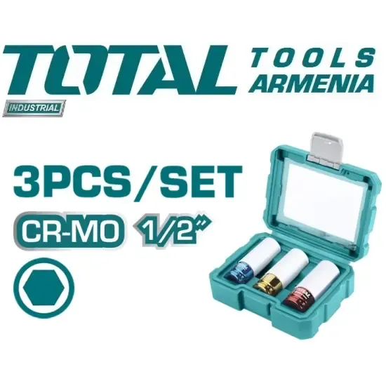 Набор не царапающих торцевых головок 3шт 1/2" THMLNS031