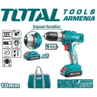Հարվածային գայլիկոնիչ (դռել) պտուտակահան մարտկոցով 12Վ/1.5Ա/25Նմ  2 մարտկոց TIDLI1222