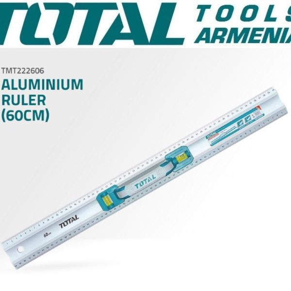 Линейка алюминиевая с уровнем 600мм TMT222606