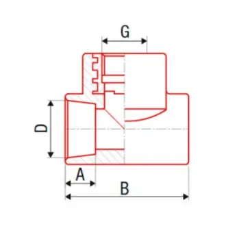 ТРОЙНИК С МЕТАЛЛИЧЕСКОЙ РЕЗЬБОЙ ASG 25*1/2" ВНУТРЕННЕЙ